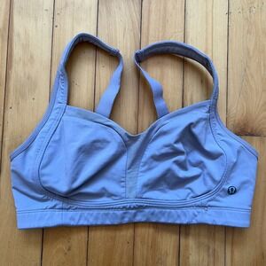 Lululemon Athletica Grey Mauve Sports Bra Adjustable Straps Medium Support